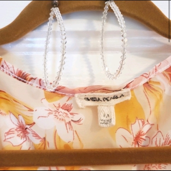 Shira Pearla boho apricot peach floral maxi dress - Picture 4 of 5